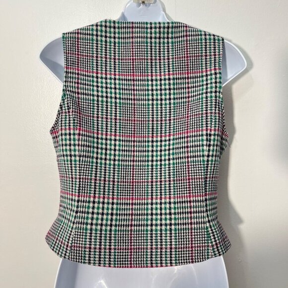 Joe Browns Checkered Plaid Vest With Floral Lining & Unique Buttons US 6 - Picture 3 of 9